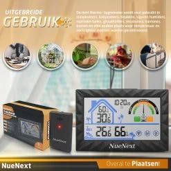 NueNext Draadloos Weerstation Binnen En Buiten - Met Aanraak Scherm - Batterijen Tot Halfjaar Mee - 30m Bereik Sensor - Digitale Thermometer & Hygrometer In 1 - Luchtvochtigheidsmeter -Philips Hue Winkel 1200x1200 3322