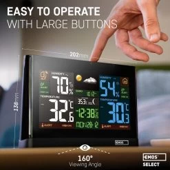 EMOS Weerstation, Draadloos Binnen- En Buitenweersysteem Met Kleurendisplay, Bewaakt Tijd & Datum, Temperatuur, Luchtvochtigheid, Luchtdruk, Comfort & Hitte-index, 12-24 Uursvoorspelling 13 EMOS Weerstation, Draadloos Binnen- En Buitenweersysteem Met Kleurendisplay, Bewaakt Tijd & Datum, Temperatuur, Luchtvochtigheid, Luchtdruk, Comfort & Hitte-index, 12-24 Uursvoorspelling -Philips Hue Winkel 1200x1200 3330