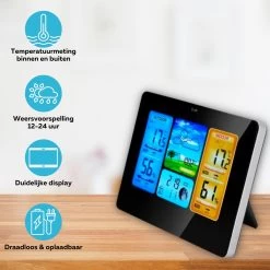 Merkloos Acestore Weerstation - Acestore Digitaal Weerbericht - Draadloos - Voor Binnen En Buiten - Inclusief Sensor - Zwart -Philips Hue Winkel 1200x1200 3347