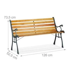 Relaxdays Tuinbank - Gietijzer - Parkbank - Tweezitter - Balkon & Terras - Houten Bank -Philips Hue Winkel 1200x1200 335