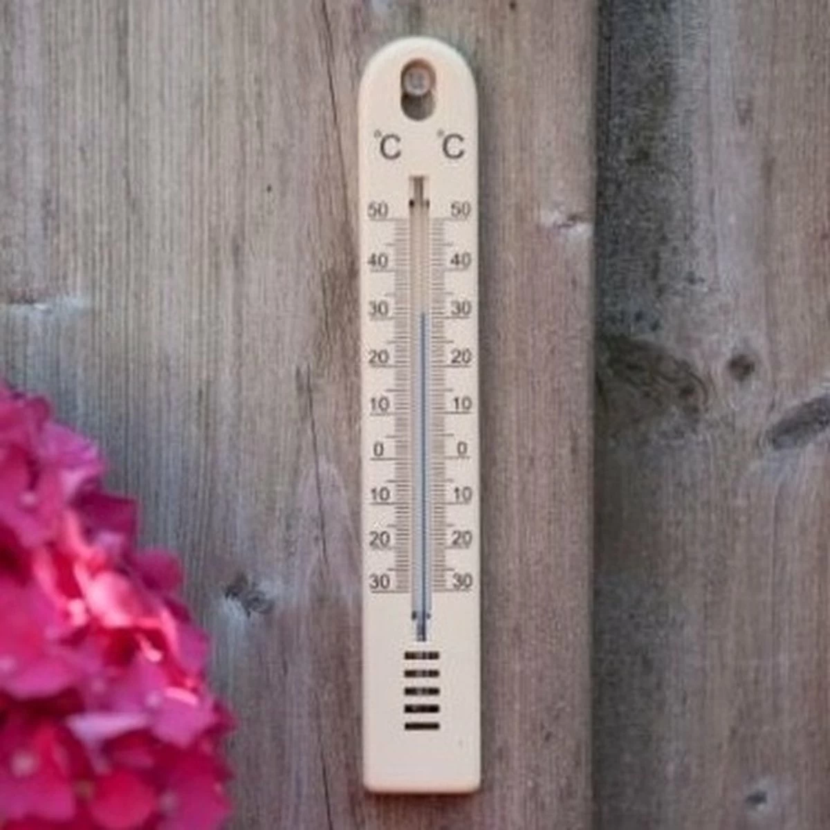 Nature Binnen/buiten Thermometer Beige Kunststof 3 X 17 Cm - Weermeters - Temperatuurmeters 6 Nature Binnen/buiten Thermometer Beige Kunststof 3 X 17 Cm - Weermeters - Temperatuurmeters - Afbeelding 4