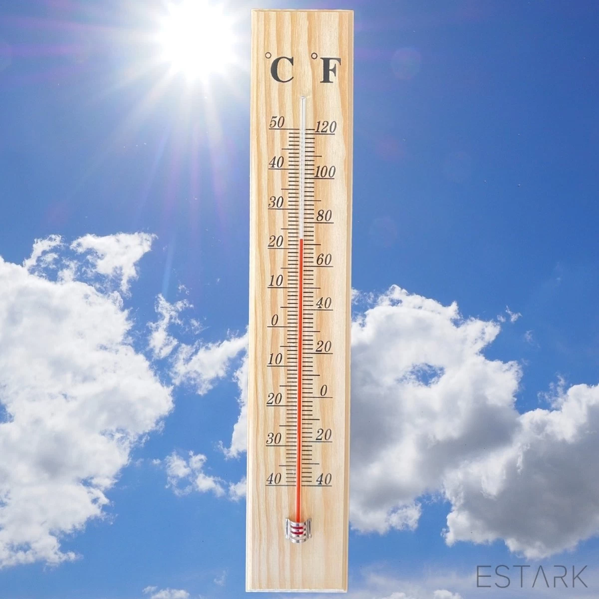 ESTARK® Buitenthermometer EXTRA GROOT - 40 X 7 CM - Binnenthermometer - Metalen Binnen Buiten Thermometer - Thermometer Voor Aan Muur Gevel - Kwik - Draadloos - Min/Max - Muurthermometer - Kozijnthermometer - Temperatuurmeter - Thermometer Hout (H40) 7 ESTARK® Buitenthermometer EXTRA GROOT - 40 X 7 CM - Binnenthermometer - Metalen Binnen Buiten Thermometer - Thermometer Voor Aan Muur Gevel - Kwik - Draadloos - Min/Max - Muurthermometer - Kozijnthermometer - Temperatuurmeter - Thermometer Hout (H40) - Afbeelding 5