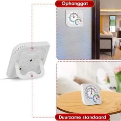 Professor Q - Thermometer/Hygrometer Analoog - Analoog Thermometer En Hygrometer In 1 - Binnen En Buiten – Wit -Philips Hue Winkel 1200x1200 3378