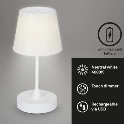 Briloner Leuchten - LED Buiten Tafellamp - Touch - 3W - IP44 - Draadloze - Batterij - Wit - Ø30cm -Philips Hue Winkel 1200x1200 3414