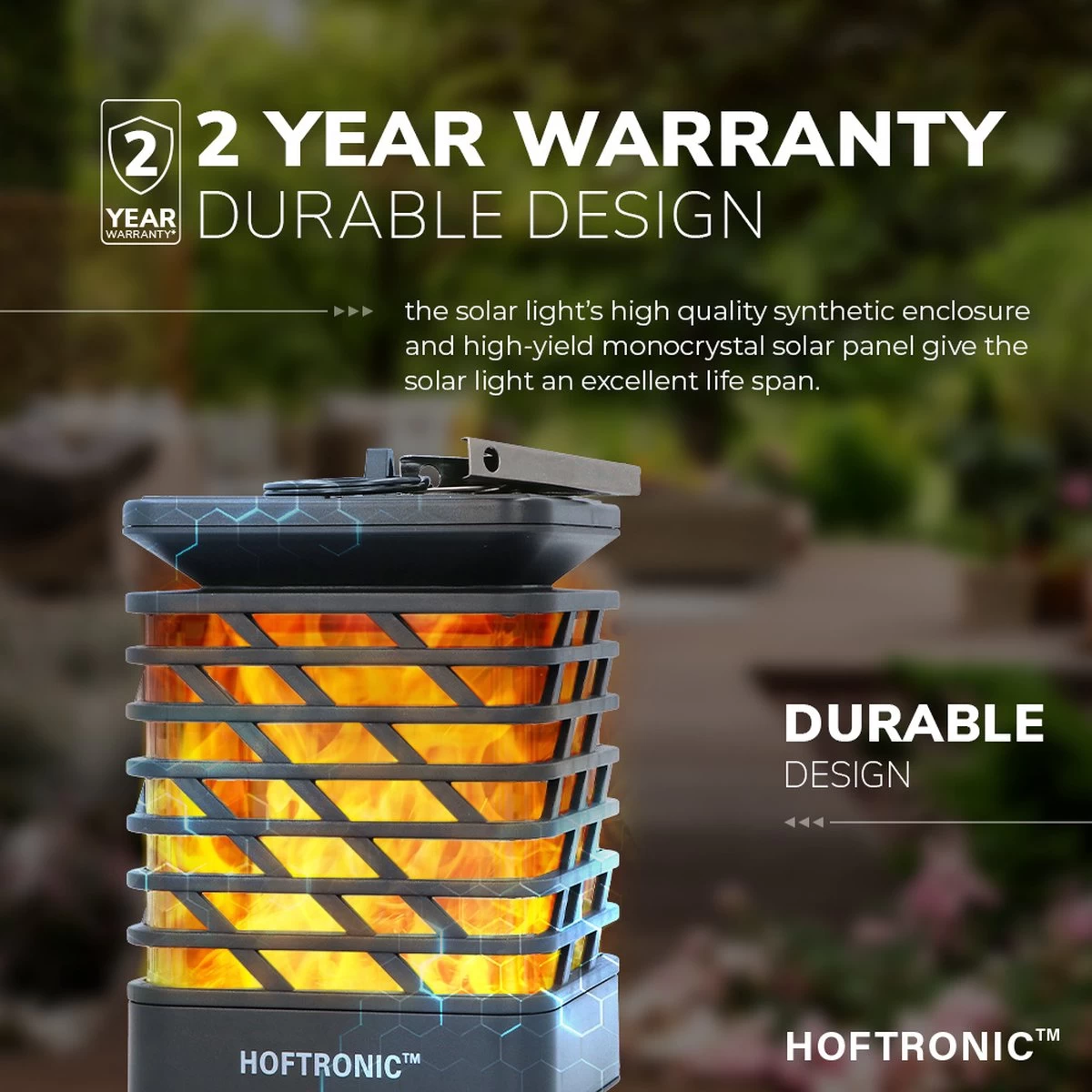 HOFTRONIC 2 Stuks Tuinlantaarn Amelia - Solar Lantaarn Lampion Met Vlam Effect Kaarslamp Windlicht Zwart IP65 Waterdicht Solar Tafellamp Buiten En Hanglamp. Super Realistische Fakkellamp - Tuinverlichting Op Zonne Energie Buitenlamp 4 HOFTRONIC 2 Stuks Tuinlantaarn Amelia - Solar Lantaarn Lampion Met Vlam Effect Kaarslamp Windlicht Zwart IP65 Waterdicht Solar Tafellamp Buiten En Hanglamp. Super Realistische Fakkellamp - Tuinverlichting Op Zonne Energie Buitenlamp - Afbeelding 2