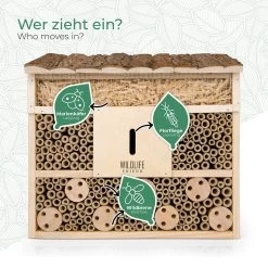 WILDLIFE FRIEND I Bijenhotel Insectenhotel 29,5 X 28 X 10 Cm Met Houten Dak - Onbehandeld, Massief Houten Bijenhuis Voor Bijen, Lieveheersbeestjes & Vliegen, Insectenhuis & Nesthulp Om Op Te Hangen -Philips Hue Winkel 1200x1200 3492