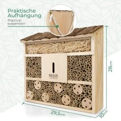 WILDLIFE FRIEND I Bijenhotel Insectenhotel 29,5 X 28 X 10 Cm Met Houten Dak - Onbehandeld, Massief Houten Bijenhuis Voor Bijen, Lieveheersbeestjes & Vliegen, Insectenhuis & Nesthulp Om Op Te Hangen -Philips Hue Winkel 1200x1200 3493