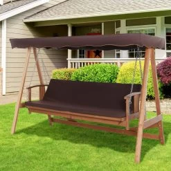 Outsunny Hollywoodschommel Hout Tuinschommel Schommelbank Ligfunctie 3 Personen 84A-185 -Philips Hue Winkel 1200x1200 351