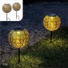 Gadgy Solar Tuinpad Met Grondspies - Solar Tuinverlichting Set Van 2 St. - Tuinfakkel 34CM Hoog - Tuinverlichting Op Zonneenergie Buiten - Led Buitenverlichting Met Sensor - Tuinsteker - Brons Kleurig Metaal
