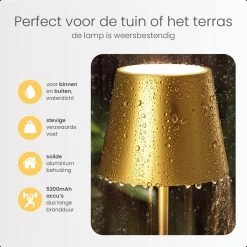 Goliving Tafellamp Op Batterijen - Oplaadbaar En Dimbaar - Moderne Touch Lamp Goud - Nachtlamp Draadloos - 38 CM -Philips Hue Winkel 1200x1200 3561