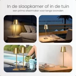 Goliving Tafellamp Op Batterijen - Oplaadbaar En Dimbaar - Moderne Touch Lamp Goud - Nachtlamp Draadloos - 38 CM -Philips Hue Winkel 1200x1200 3562