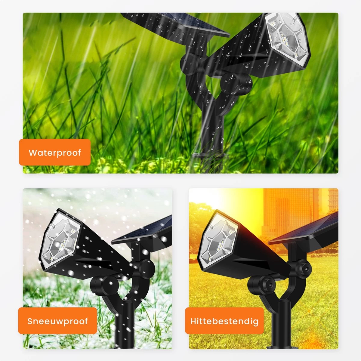 HEKO Solar® Tuinverlichting Spotta - 2 Stuks - Solar Tuinverlichting Op Zonneenergie - Wandlamp Buiten - Tuinlamp - Tuinspot - 26 LEDlamp - Dag Nacht Sensor - Schijnwerper - Met Grondspies - Warm En Koel Wit Licht 6 HEKO Solar® Tuinverlichting Spotta - 2 Stuks - Solar Tuinverlichting Op Zonneenergie - Wandlamp Buiten - Tuinlamp - Tuinspot - 26 LEDlamp - Dag Nacht Sensor - Schijnwerper - Met Grondspies - Warm En Koel Wit Licht - Afbeelding 4