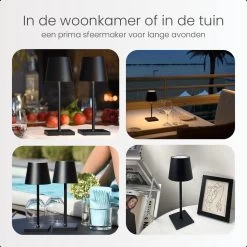 Goliving Tafellamp Op Batterijen - Oplaadbaar En Dimbaar - Moderne Touch Lamp Zwart - Nachtlamp Draadloos - 26 CM -Philips Hue Winkel 1200x1200 3587