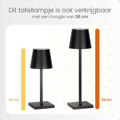 Goliving Tafellamp Op Batterijen - Oplaadbaar En Dimbaar - Moderne Touch Lamp Zwart - Nachtlamp Draadloos - 26 CM -Philips Hue Winkel 1200x1200 3588
