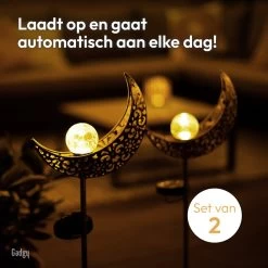 Gadgy Solar Maan Lamp Met Grondspies - Solar Tuinverlichting Set Van 2 St. - Tuinverlichting Op Zonneenergie Buiten - Led Buitenverlichting Met Sensor - Tuinfakkel 88 Cm Hoog - Tuinsteker - Brons - Metaal -Philips Hue Winkel 1200x1200 3597