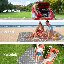 LifeGoods Buitenkleed - 120x180CM - Tuintapijt - Omkeerbaar - Incl. Draagtas - Met Patroon - Grijs/Wit -Philips Hue Winkel 1200x1200 3630