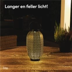 Gadgy Solar Lantaarn Bloem Groot - Solar Tuinverlichting Op Zonneenergie - Led Buitenverlichting Met Dag/nacht Sensor - Tafellamp - Tuinlantaarn - Metaal - 36 X Ø20 Cm - Zwart / Goud -Philips Hue Winkel 1200x1200 3647
