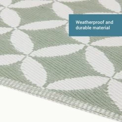 JEMIDI Tuintapijt In Modern Cirkelpatroon - Buitentapijt 120 X 180 Cm - Kleed Voor Tuin, Balkon En Binnenshuis - Groen Grijs/wit Patroon -Philips Hue Winkel 1200x1200 3652
