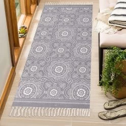 SHACOS Katoenen Tapijt, Loper Voor Keuken, Hal, Handgeweven Boho Karpet, Wasbare Bedrukte Karpetten Voor Binnen Met Kwastjes, Vintage Loper Voor Woonkamer, Slaapkamer, Wasruimte (grijs, 60x90 Cm) -Philips Hue Winkel 1200x1200 3657