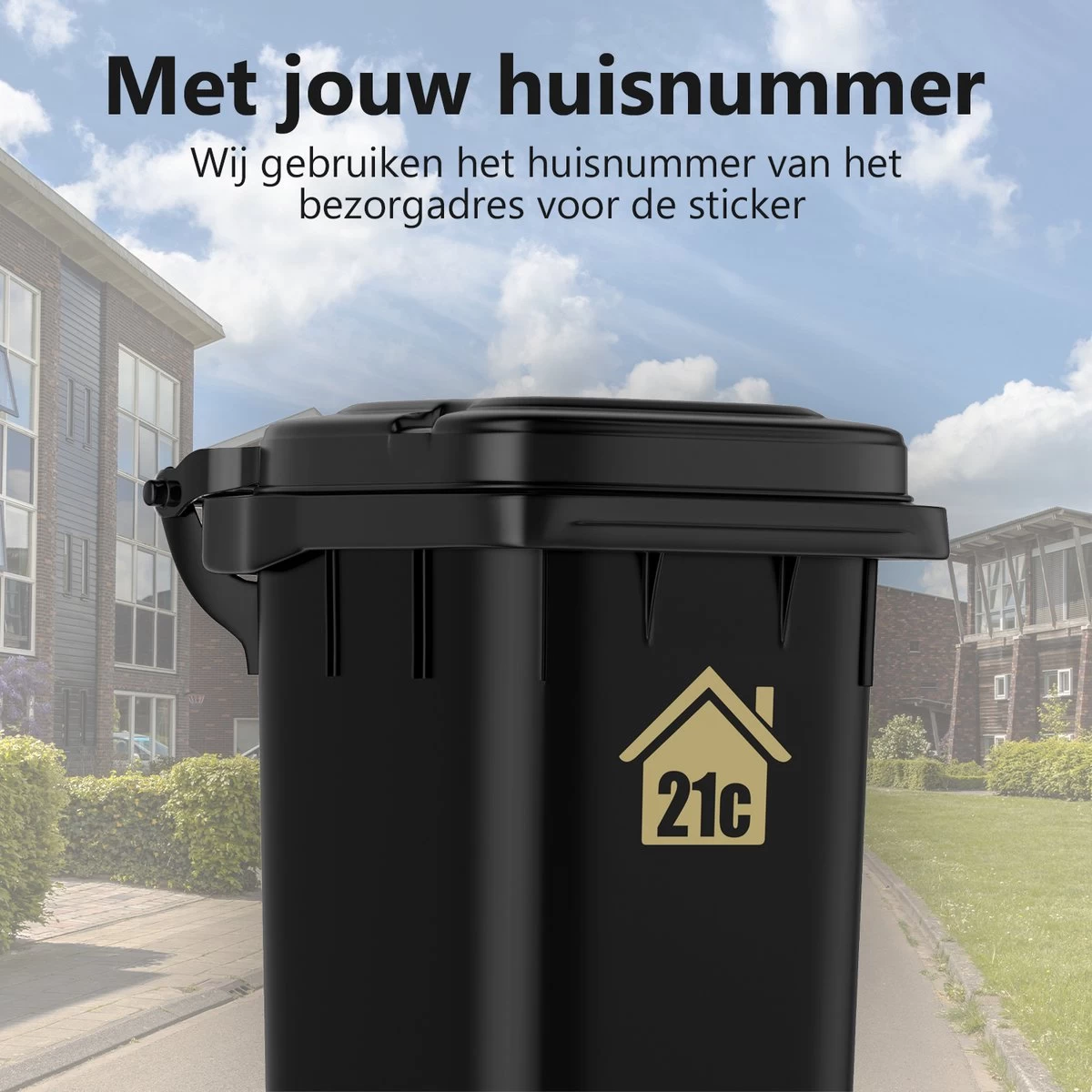 Container Sticker Huisnummer - Kliko Sticker - Huisnummer Sticker - Deursticker - Weerbestendig - 10 X 11 Cm - Goud 5 Container Sticker Huisnummer - Kliko Sticker - Huisnummer Sticker - Deursticker - Weerbestendig - 10 X 11 Cm - Goud - Afbeelding 3