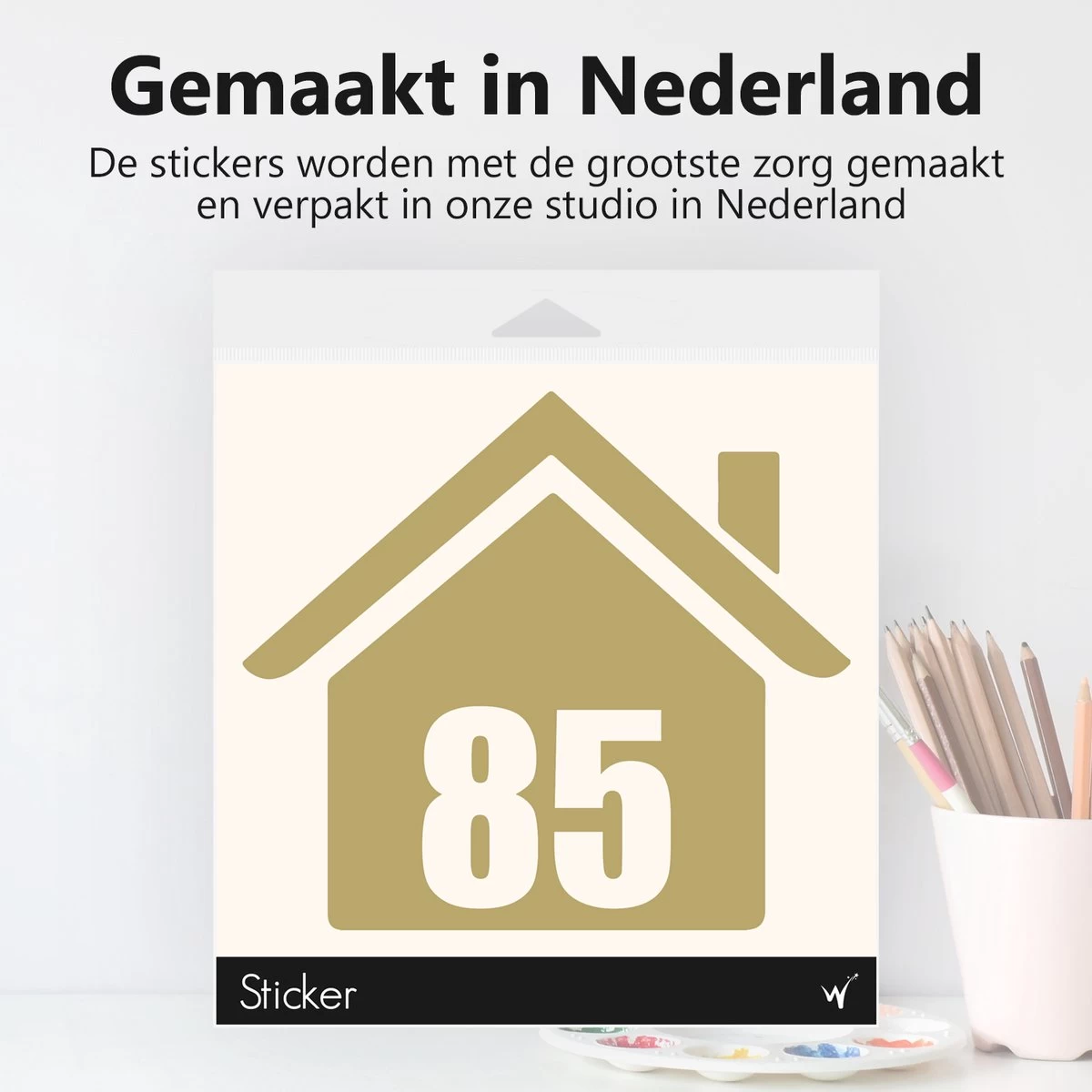 Container Sticker Huisnummer - Kliko Sticker - Huisnummer Sticker - Deursticker - Weerbestendig - 10 X 11 Cm - Goud 7 Container Sticker Huisnummer - Kliko Sticker - Huisnummer Sticker - Deursticker - Weerbestendig - 10 X 11 Cm - Goud - Afbeelding 5