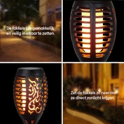Homèlle Solar Tuinfakkels - 6 Stuks - 49,5cm - Tuinverlichting Op Zonne-energie - Kerstverlichting Buiten - Solar Tuinverlichting - Tuinlantaarns - Padverlichting - LED - Buitenverlichting -Philips Hue Winkel 1200x1200 3662
