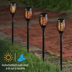 Homèlle Solar Tuinfakkels - 6 Stuks - 49,5cm - Tuinverlichting Op Zonne-energie - Kerstverlichting Buiten - Solar Tuinverlichting - Tuinlantaarns - Padverlichting - LED - Buitenverlichting -Philips Hue Winkel 1200x1200 3664