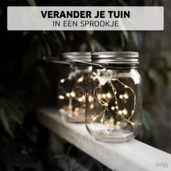 Gadgy Solar Lantaarn Jar Fairy Lights - Solar Tuinverlichting Op Zonneenergie - Tuinlantaarn Met Dag/nacht Sensor - 3 Glazen Potjes Met Led String Verlichting - Buitenverlichting -Philips Hue Winkel 1200x1200 3716