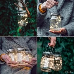 Gadgy Solar Lantaarn Jar Fairy Lights - Solar Tuinverlichting Op Zonneenergie - Tuinlantaarn Met Dag/nacht Sensor - 3 Glazen Potjes Met Led String Verlichting - Buitenverlichting -Philips Hue Winkel 1200x1200 3718