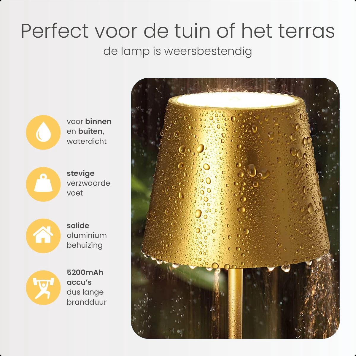 Goliving Tafellamp Op Batterijen - Oplaadbaar En Dimbaar - Moderne Touch Lamp Goud - Nachtlamp Draadloos - 26 CM 6 Goliving Tafellamp Op Batterijen - Oplaadbaar En Dimbaar - Moderne Touch Lamp Goud - Nachtlamp Draadloos - 26 CM - Afbeelding 4