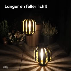 Gadgy Solar Lantaarn Gloeilamp Set Van 2 - Solar Tuinverlichting Op Zonneenergie – Led Buitenverlichting Met Dag/nacht Sensor - Tafellamp - Hanglamp - Tuinlantaarn - 20.5 X Ø 18 Cm - Zwart - Metaal -Philips Hue Winkel 1200x1200 3756