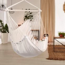 Potenza® Hangstoel – RUIM & COMFORTABEL - Binnen Of Buiten - 130x160 Cm - Belastbaar Tot 150 Kg - Incl. Bevestigingset Buiten – Creme 8 Potenza® Hangstoel – RUIM & COMFORTABEL - Binnen Of Buiten - 130x160 Cm - Belastbaar Tot 150 Kg - Incl. Bevestigingset Buiten – Creme -Philips Hue Winkel 1200x1200 387