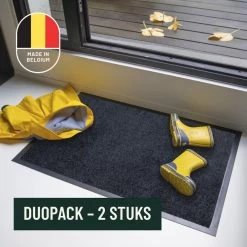 Deurmatten Set 2 Stuks Studio M - CLASSIC PRO - Deurmat Binnen 60x80 Cm - ZWART - Schoonloopmat - Antislip Deurmat - Droogloopmat Binnen
