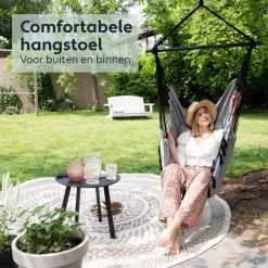 Vita5 XXL Hangstoel | Binnen&Buiten Hangnest | Incl. 2 Kussens En Boekenvak | Volwassenen&Kinderen | Hangmatstoel Tot 225kg | Grijs -Philips Hue Winkel 1200x1200 397