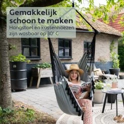 Vita5 XXL Hangstoel | Binnen&Buiten Hangnest | Incl. 2 Kussens En Boekenvak | Volwassenen&Kinderen | Hangmatstoel Tot 225kg | Grijs -Philips Hue Winkel 1200x1200 399