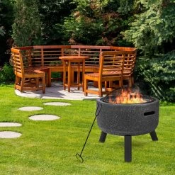 MaxxGarden Aracas Vuurschaal - Tuinhaard - Vuurkorf - BBQ - Terrasverwarmer - Terrasverwarming - Sfeerhaard - 45x45x45 Cm - Zwart -Philips Hue Winkel 1200x1200 4042