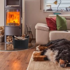 Relaxdays 1x Houtmand Kunstleer - Haardhout Mand Zwart - Opbergmand - Haardmand -Philips Hue Winkel 1200x1200 4093