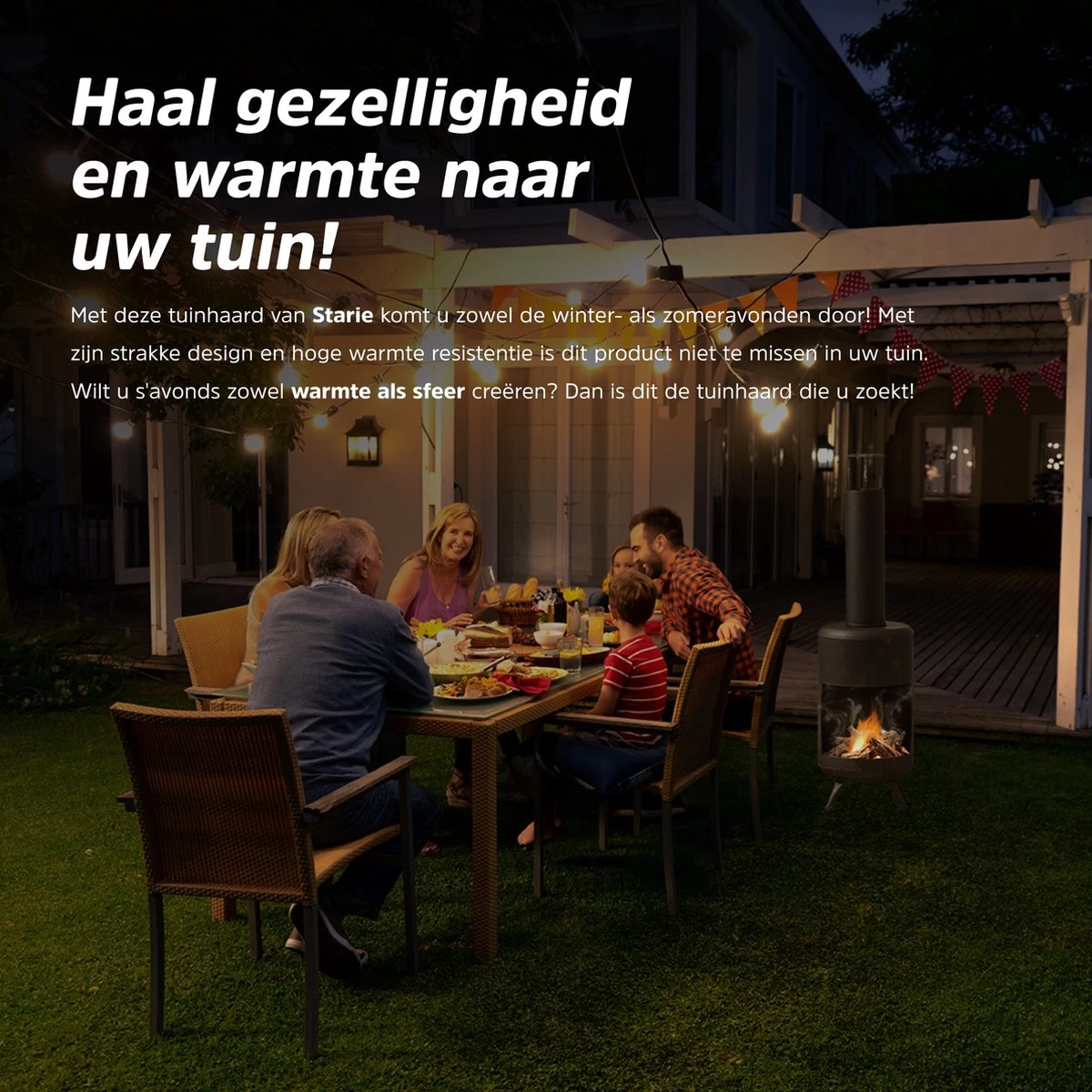 Cheqo® Luxe Terraskachel - Tuinhaard - Terrashaard - Terrasverwarming - Staande Vuurkorf - 105cm 5 Cheqo® Luxe Terraskachel - Tuinhaard - Terrashaard - Terrasverwarming - Staande Vuurkorf - 105cm - Afbeelding 3