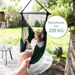 Vita5 XXL Hangstoel | Binnen&Buiten Hangnest | Incl. 2 Kussens En Boekenvak | Volwassenen&Kinderen | Hangmatstoel Tot 225kg | Donkergroen -Philips Hue Winkel 1200x1200 410