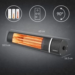 Monzana Infraroodstraler 2000W - 3 Standen Afstandsbediening – Zwart -Philips Hue Winkel 1200x1200 4100