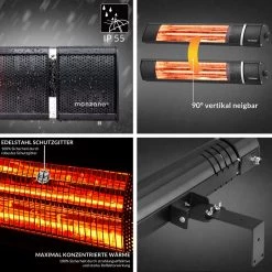 Monzana Infraroodstraler 2000W - 3 Standen Afstandsbediening – Zwart -Philips Hue Winkel 1200x1200 4102
