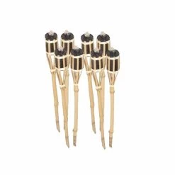 Merkloos Bamboe Tuinfakkels Set 8 Stuks 61 Cm