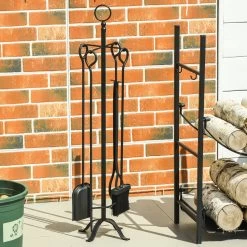 Outsunny Haardset 5-delige Haardset, Bestaande Uit Borstel, Schep, Tang, Pook En Houder 842-201 -Philips Hue Winkel 1200x1200 4141