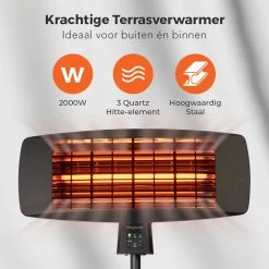 LifeGoods Terrasverwarmer - Elektrisch - 2000W - Hangend En Staand - Incl. Afstandbediening - 3 Standen - Zwart -Philips Hue Winkel 1200x1200 4167