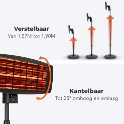 LifeGoods Terrasverwarmer - Elektrisch - 2000W - Hangend En Staand - Incl. Afstandbediening - 3 Standen - Zwart -Philips Hue Winkel 1200x1200 4168