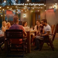 LifeGoods Terrasverwarmer - Elektrisch - 2000W - Hangend En Staand - Incl. Afstandbediening - 3 Standen - Zwart -Philips Hue Winkel 1200x1200 4169