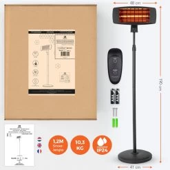 LifeGoods Terrasverwarmer - Elektrisch - 2000W - Hangend En Staand - Incl. Afstandbediening - 3 Standen - Zwart -Philips Hue Winkel 1200x1200 4174