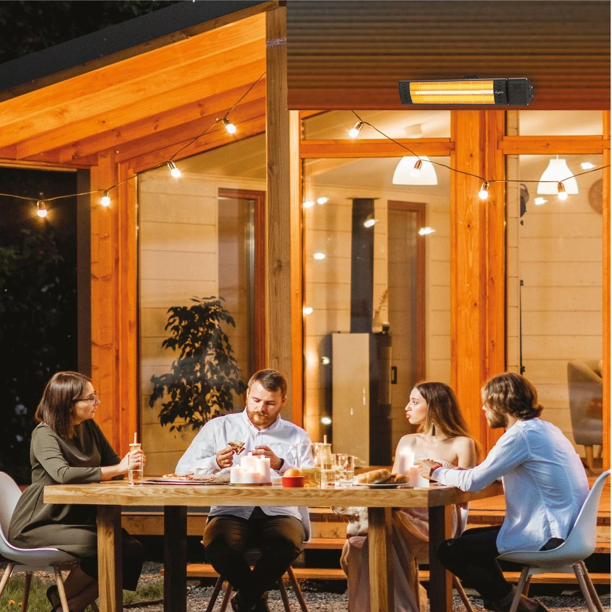 Dysis Infrarood Terrasverwarmer, Infraroodstraler Met Afstandsbediening - 2300W - 4 Warmtestanden - IP65 Stof- En Regendicht Voor Binnen En Buiten, Elektrische Kachel Voor Terras - Zwart 8 Dysis Infrarood Terrasverwarmer, Infraroodstraler Met Afstandsbediening - 2300W - 4 Warmtestanden - IP65 Stof- En Regendicht Voor Binnen En Buiten, Elektrische Kachel Voor Terras - Zwart - Afbeelding 6