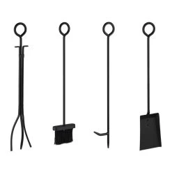 Relaxdays Brandhoutrek Met Haardstel - Vierdelig - Houtopslag - Zwart - Haardhout Opslag -Philips Hue Winkel 1200x1200 4265