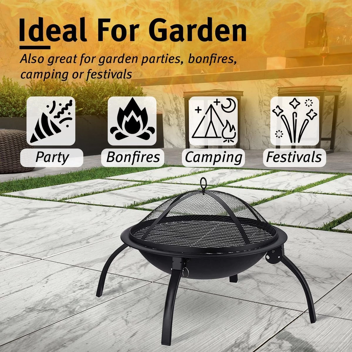 MaxxGarden Vuurschaal - Terrashaard - Vuurkorf - Opvouwbaar - Rond - 56cm 12 MaxxGarden Vuurschaal - Terrashaard - Vuurkorf - Opvouwbaar - Rond - 56cm - Afbeelding 10